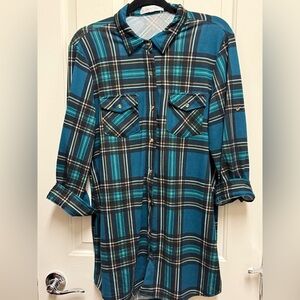 Green Plaid women’s flannel